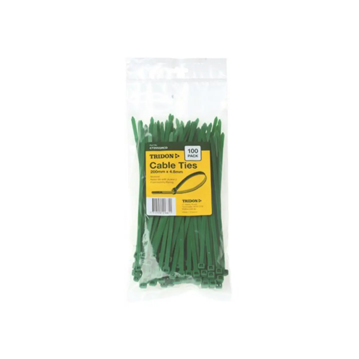 Picture of Cable Ties, Green, 200mm x 4.8mm, Pkt.100