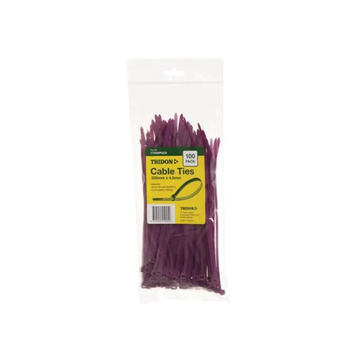 Picture of Cable Ties, Purple, 200mm x 4.8mm, Pkt.100