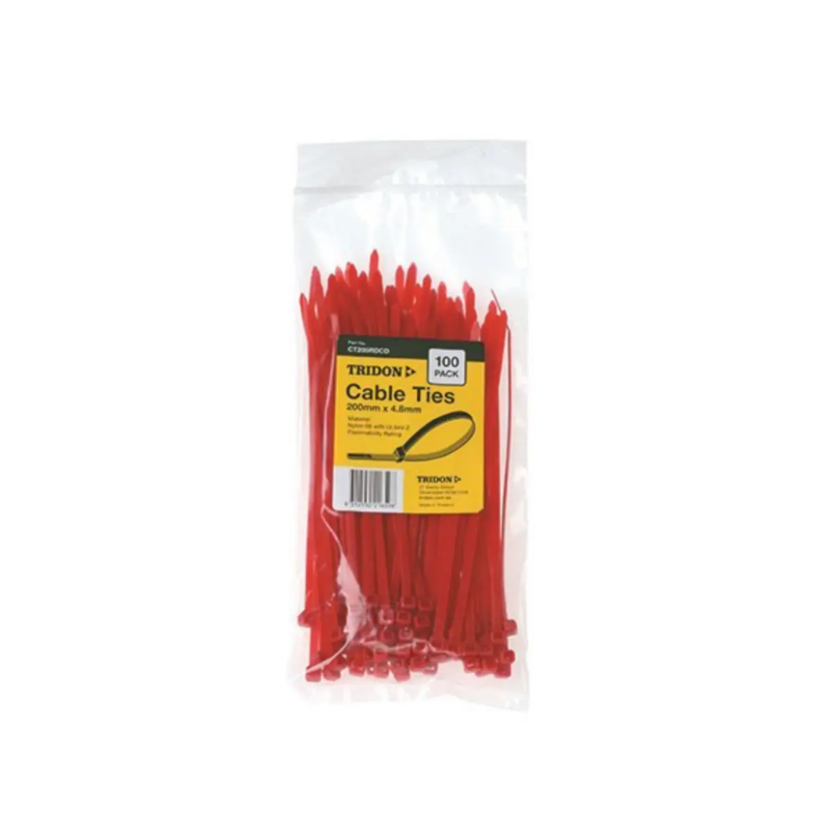 Picture of Cable Ties, Red, 200mm x 4.8mm, Pkt.100