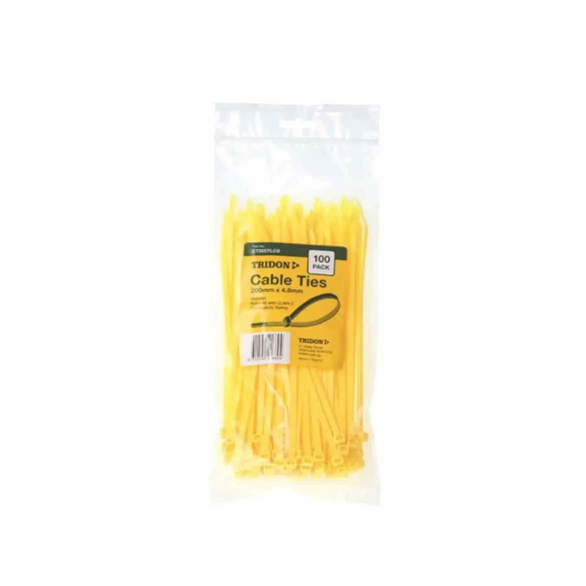 Picture of Cable Ties, Yellow, 200mm x 4.8mm, Pkt.100