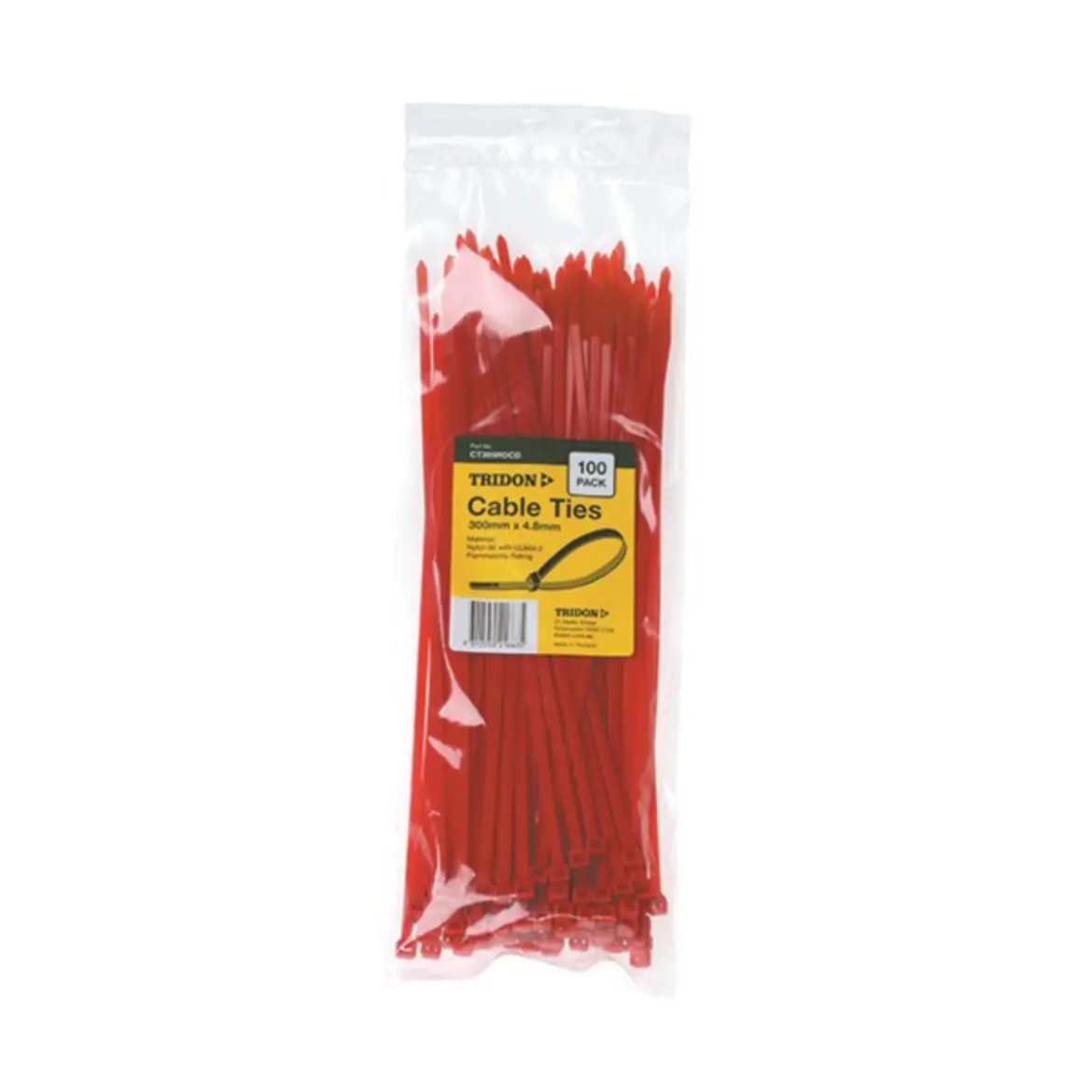 Picture of Cable Ties, Red, 300mm x 4.8mm, Pkt.100