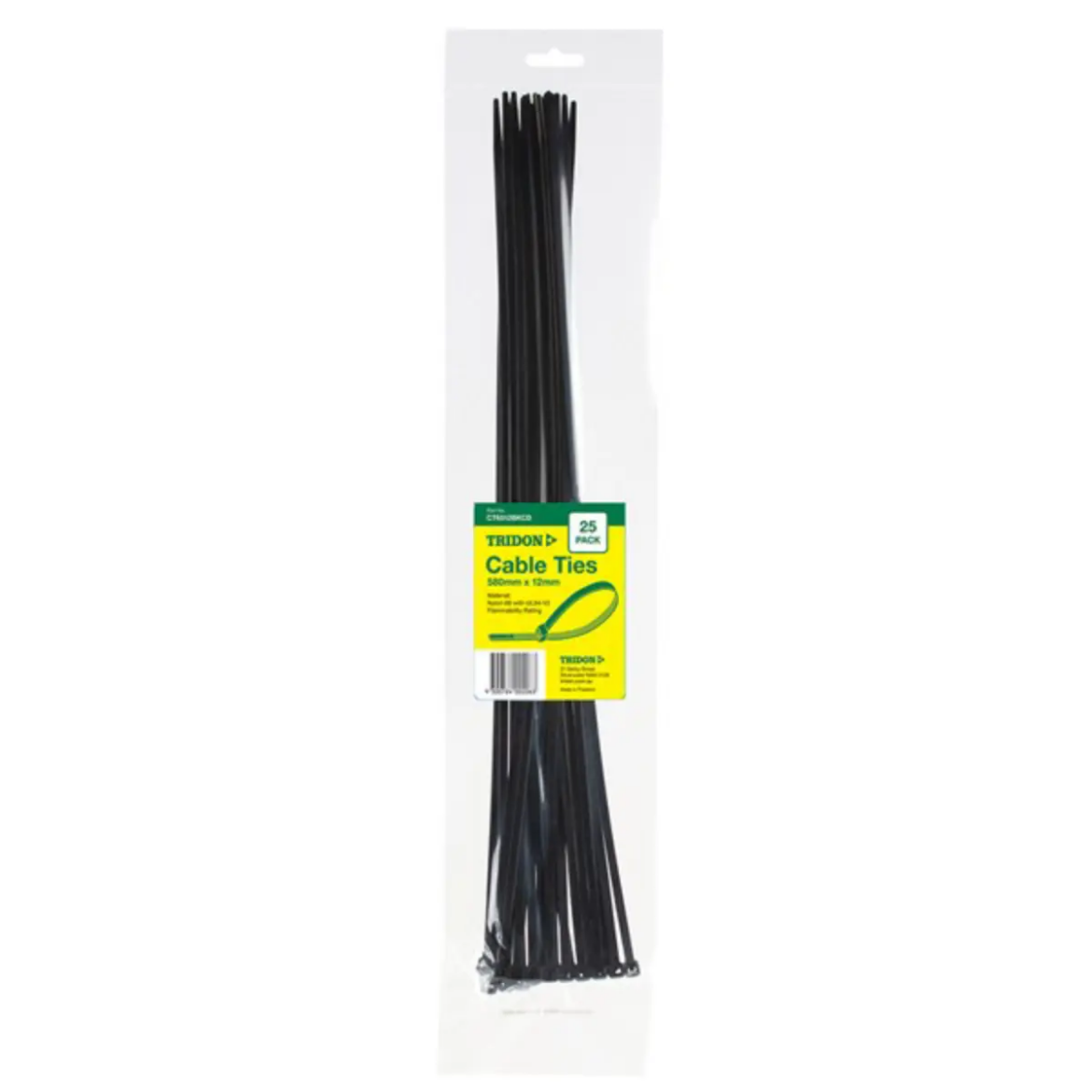 Picture of Cable Ties, Black, 580mm x 12mm, Pkt.25