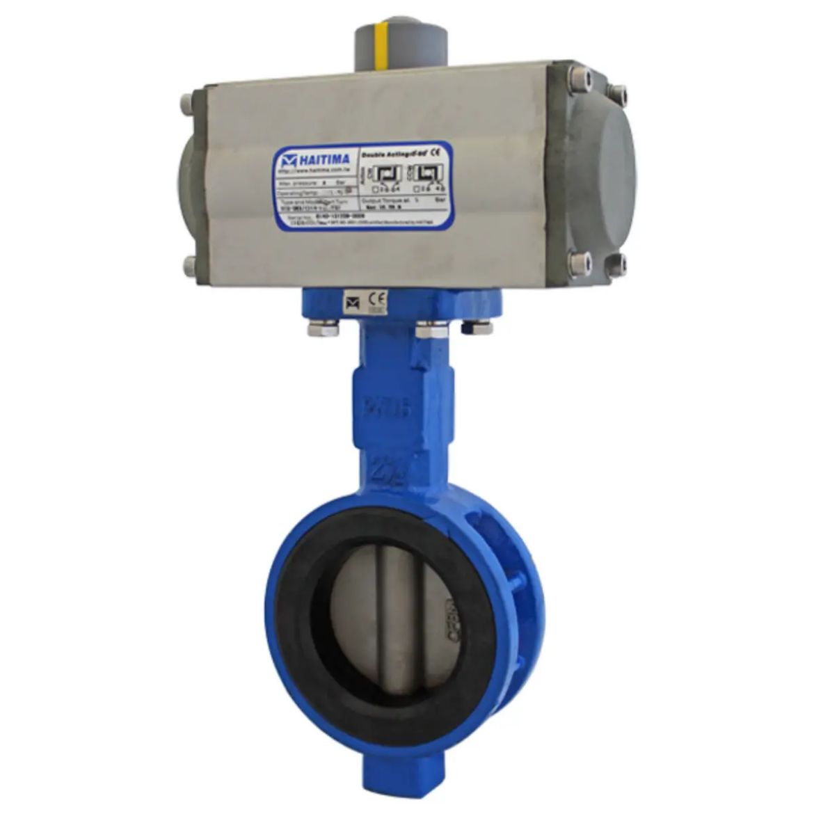 Picture of Butterfly Valve, 4", EPDM Seals, Cast Iron, Double Acting, Air Actuated