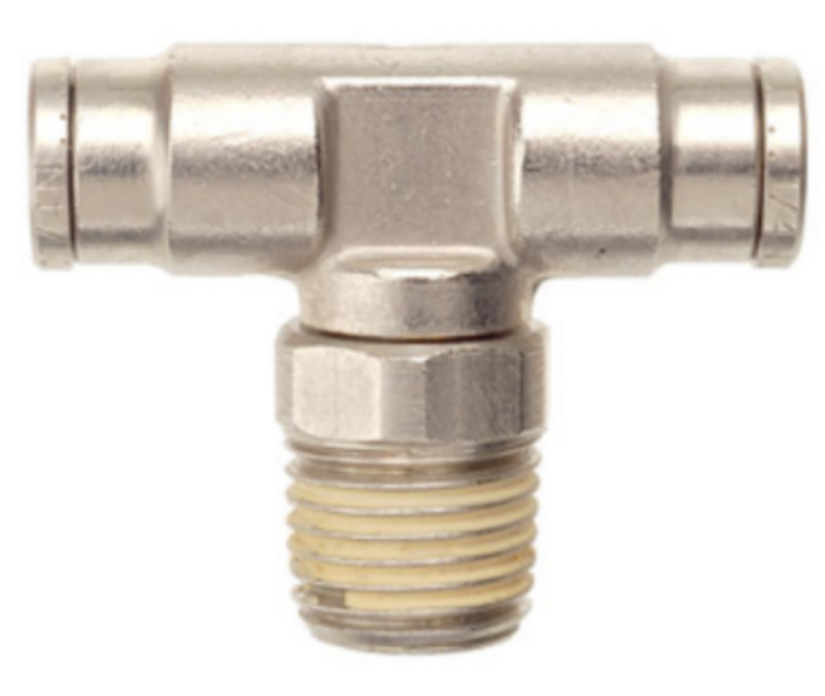Picture of Male Branch Tee, NP Push Fit, 8mm x 3/8" BSP, Swivel