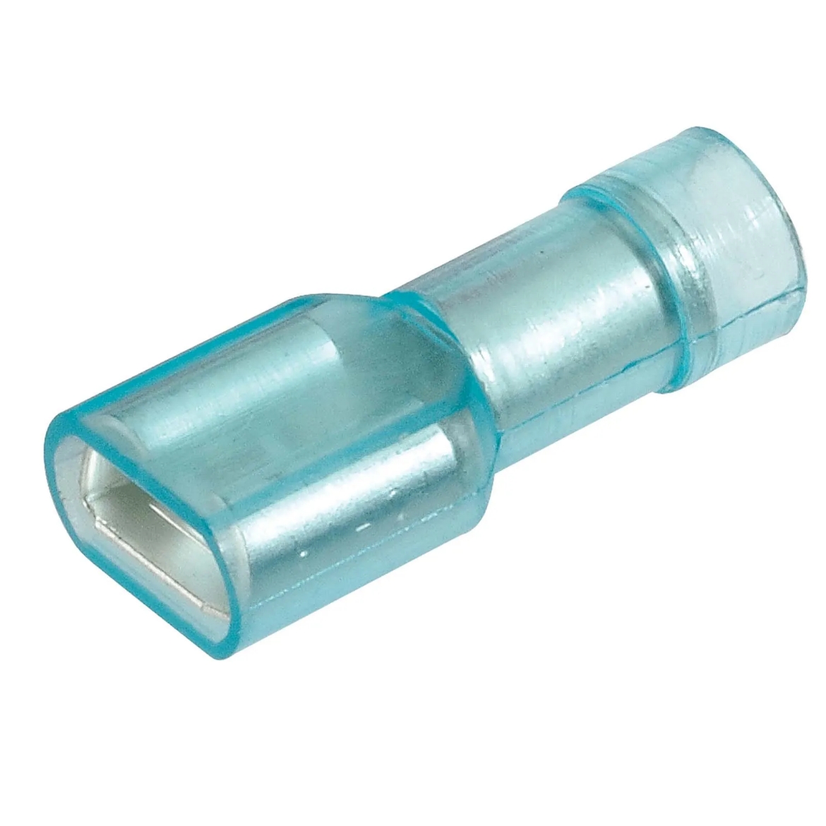 Picture of Crimp Terminal, Female Blade, Blue Clear, 6.4 x 0.8mm, Pkt.100 (Alt. RPET1039/ACX3024)