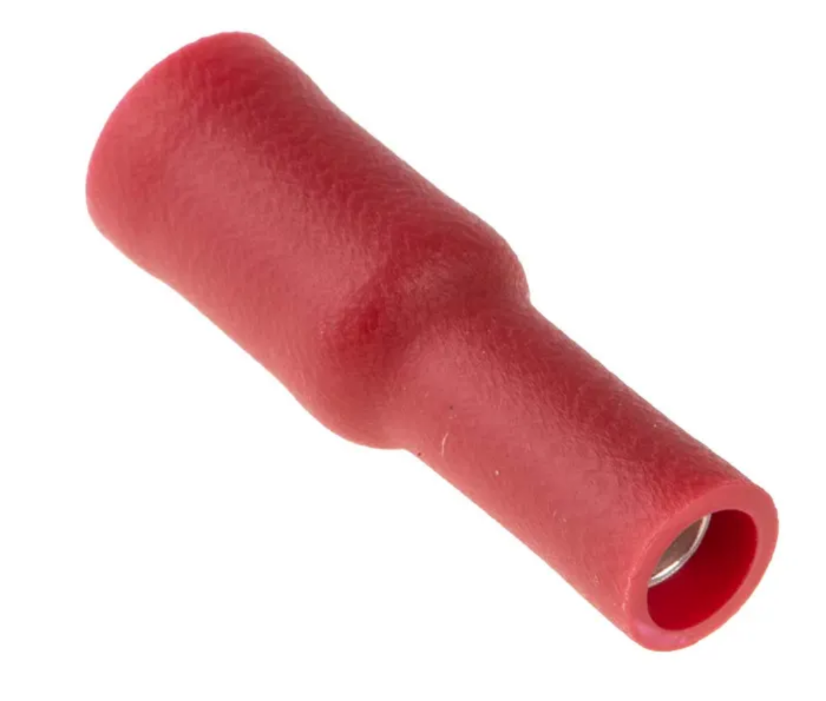 Picture of Crimp Terminal, Female Bullet, Red, 2-3mm, Pkt.100 (Alt. RPET1032/ACX3033)