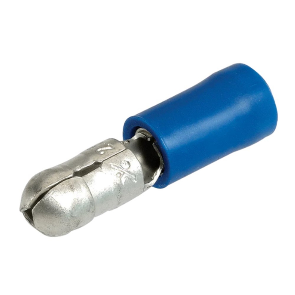 Picture of Crimp Terminal, Male Bullet, Blue, 4mm, Pkt.75 (Alt. QKC36/RPET1036/ACX3029)