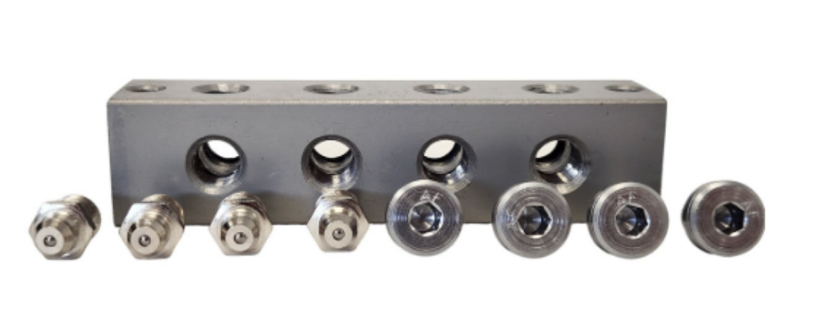 Picture of Grease Manifold Block, 4 x 1/8" BSP Ports with Grease Nipples
