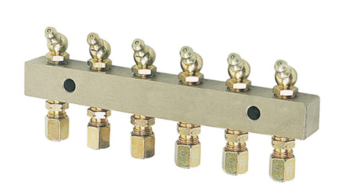 Picture of Grease Manifold Block, 6 x 1/8" BSP Ports with Grease Nipples
