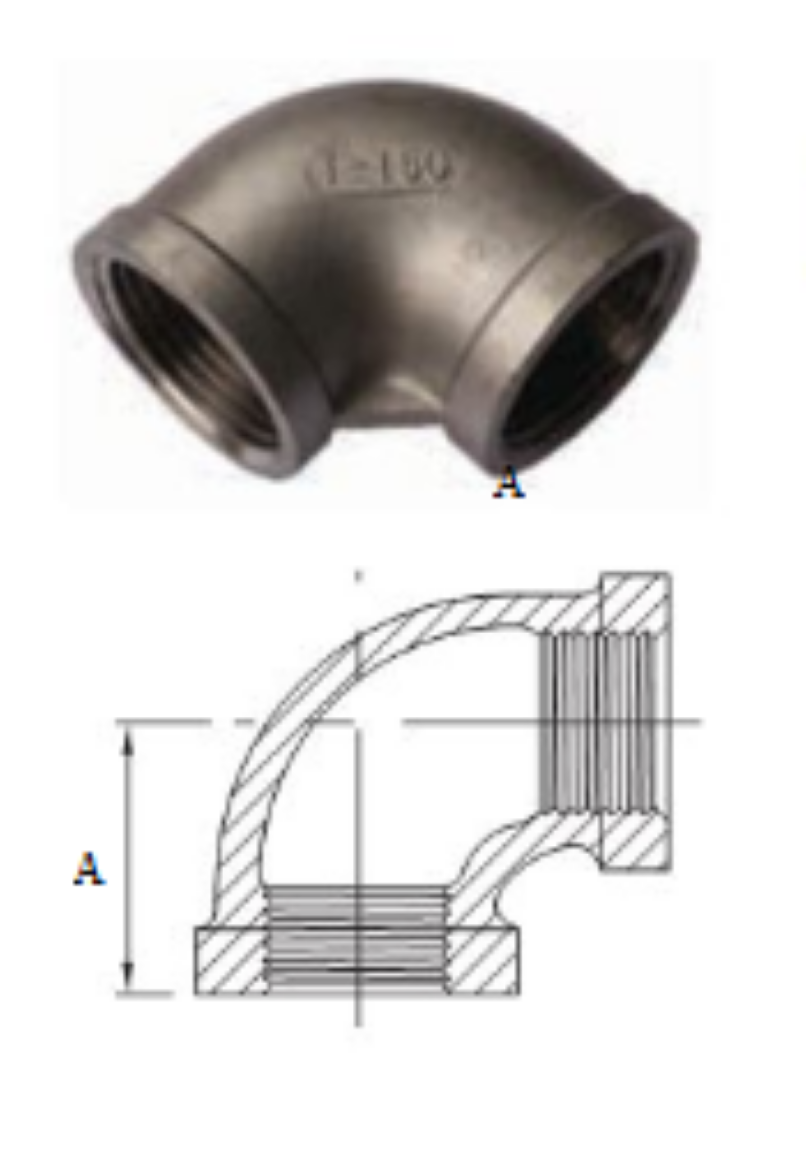 Picture of Elbow, Stainless 316, 90deg, F/F, 1 1/4" BSP