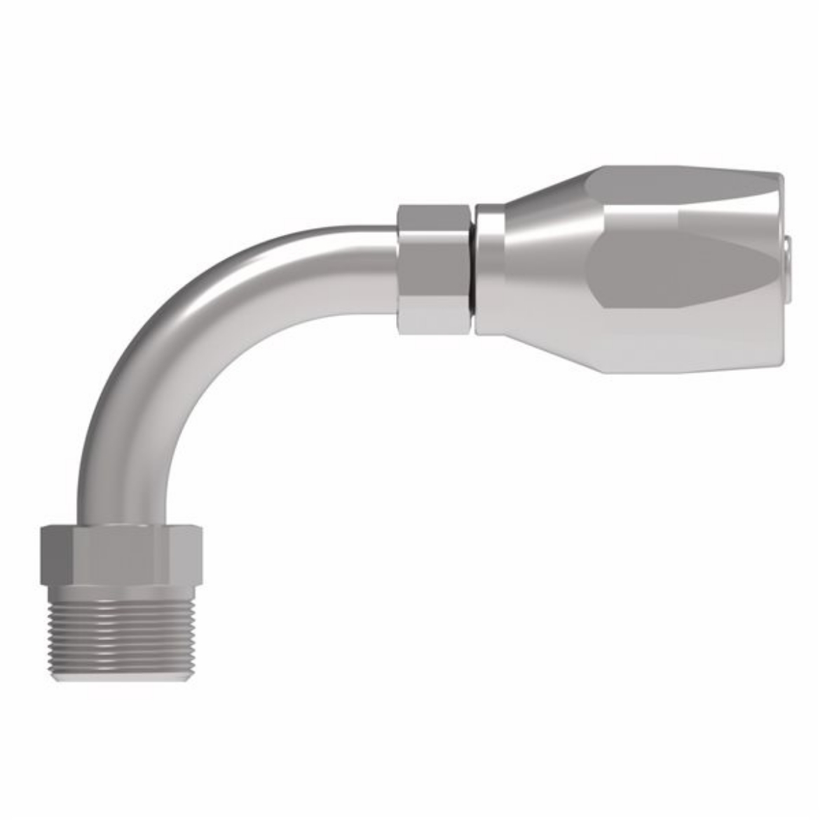 Picture of Hose Tail, Field Attachable, 90deg Inv Flare, Suits SAE 100R5 Hose, c/w hose socket