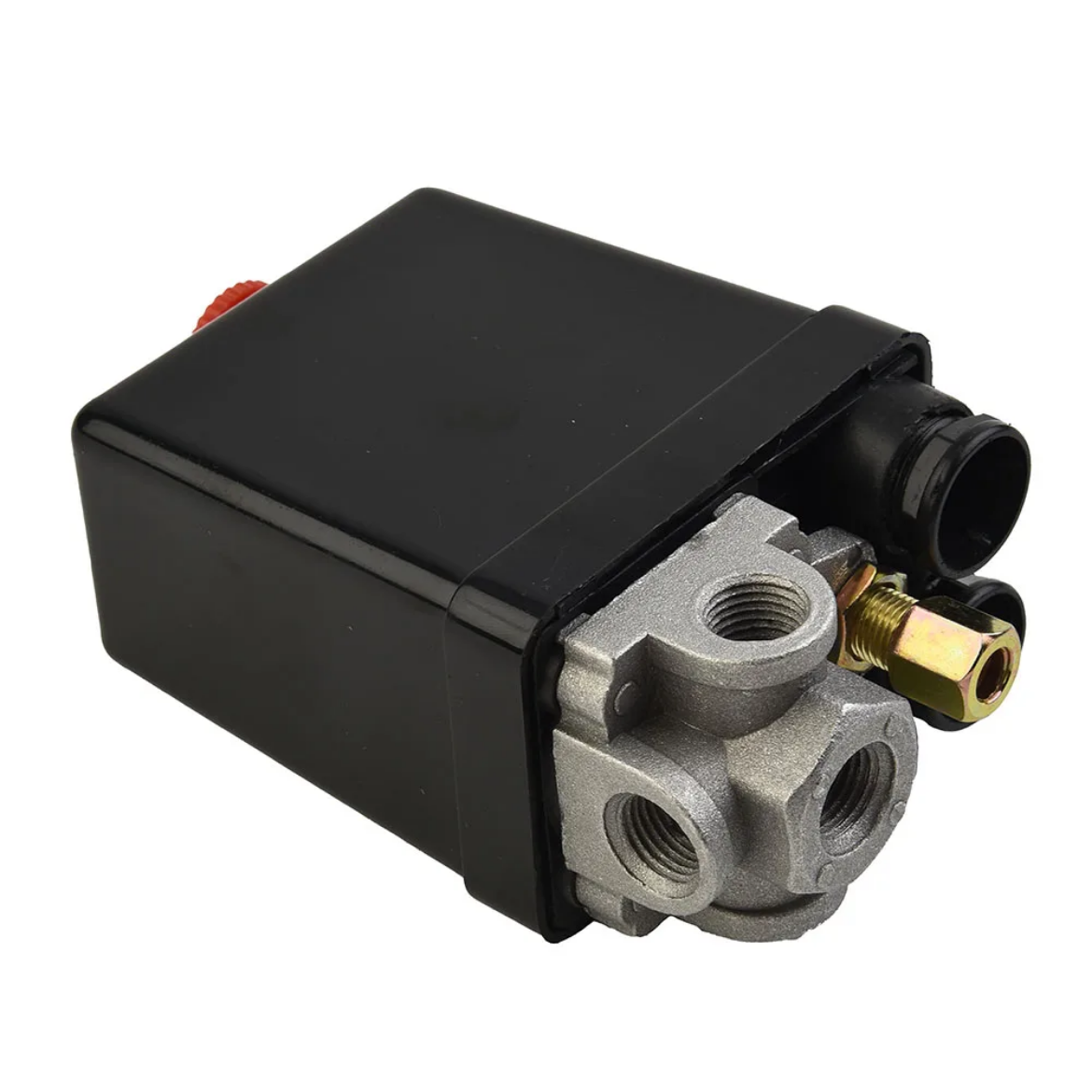 Picture of Pressure Switch, Nema, 1/4" BSP, Cut in 6 bar, Cut out 8 Bar, Brass Compression, 4 ports
