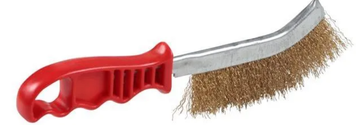 Picture of Wire Brush, Brass-Coated Steel Red Handle
