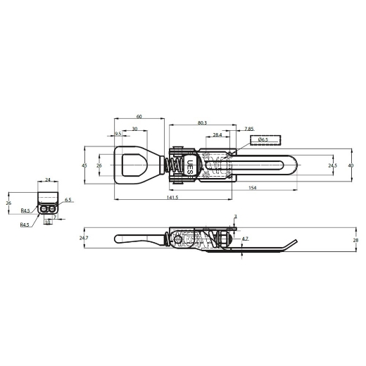Picture of Fastener, Over Centre Latch & Hook, Heavy Duty, Tray Body