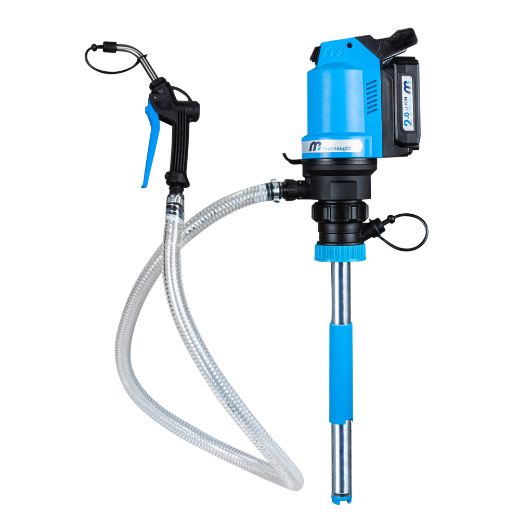 Picture of BOP 20L Starter Kit, incl. Power Head, 18V 2Ah Li Battery, 1 Hr Fast Charter, 1.5m Dispensing Hose & Gun, Bung Adaptors & 20L Stem for Engine Oil, Gear Oil, Hydraulic Oil (oils up to SAE140 viscosity), ATF & Coolant