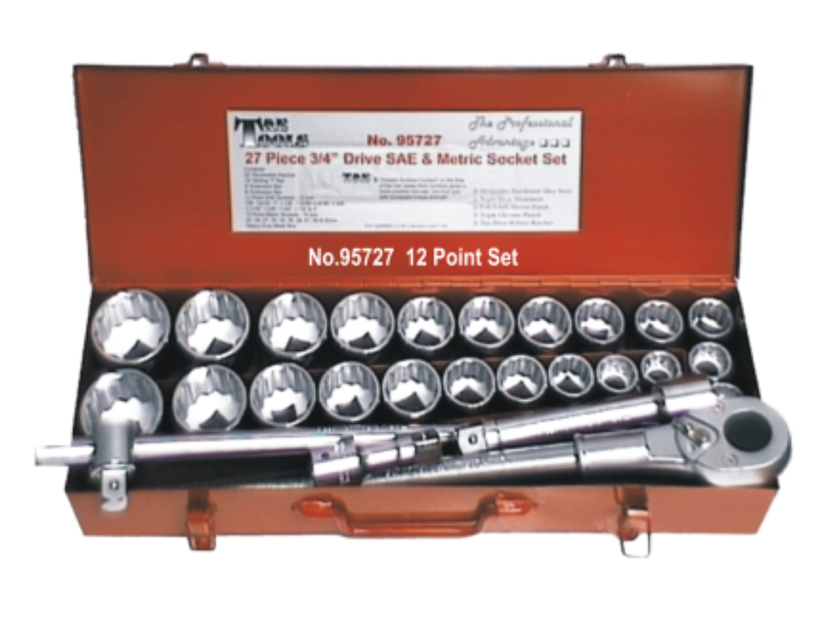 Picture of Socket Set, 3/4" Drive, Metric & Imperial, 27 Pce, T&E