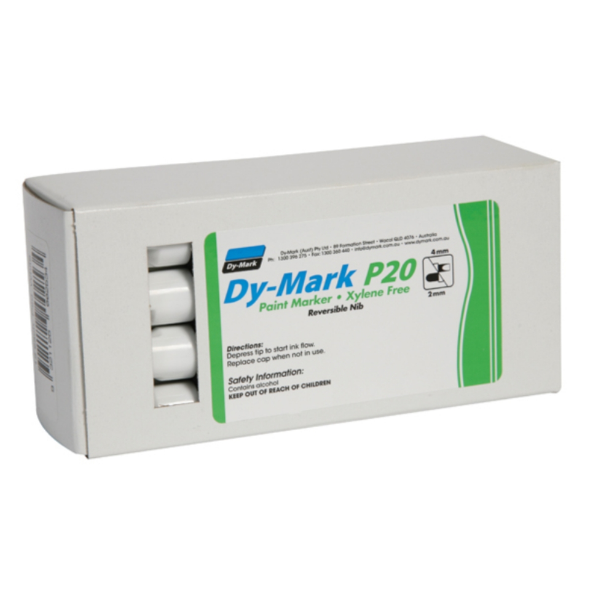 Picture of Paint Marker, P20, White, Reversible Bullet/Chisel Tip
