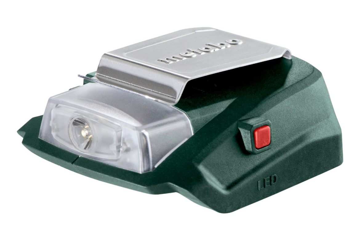 Picture of METABO Power Adaptor, 14.4/18V with 12V Connection + 2 x 5V USB Ports + LED Light, PA 14.4-18 LED-USB
