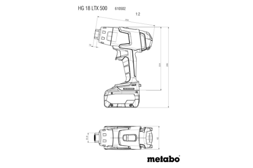 Picture of METABO Heat Gun, 18V, HG 18 LTX 500 - SKIN ONLY