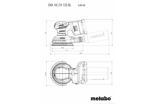 Picture of METABO Sander, Random Orbital, 18V Bushless, 125mm, SXA 18 LTX 125 BL - SKIN ONLY