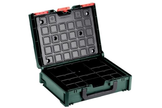Picture of metaBOX 118 Organiser, Set consisting of 4 of each insertion boxes 1x1 H63 (52 mm x 52 mm x 63 mm); 5x insertion boxes 1x2 H63 (104 mm x 52
mm x 63 mm); 2x insertion boxes 2x2 H63 (104 mm x 104 mm x 63 mm); 1x insertion boxes 2x3 H63 (157 mm x 104 mm x
63 mm)