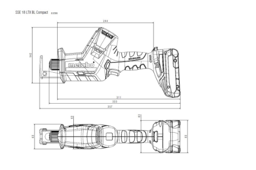 Picture of METABO Reciprocating/Sabre Saw, 18V Brushless, SSE 18 LTX BL COMPACT - SKIN ONLY