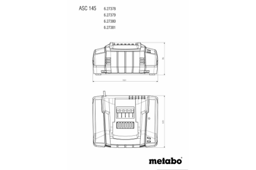 Picture of METABO Charger, Super-Fast, 12V-36V, ASC 145 Air-cooled Slide-on Battery Pack (8A)