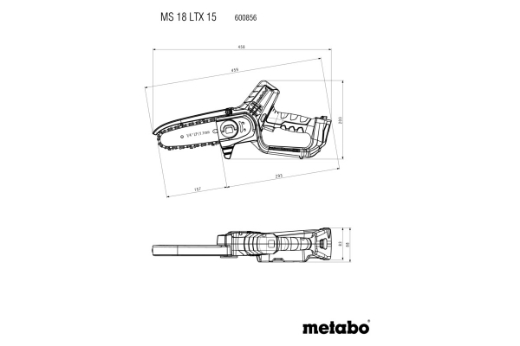 Picture of METABO Pruning Saw, 18 V Cordless - SKIN ONLY - MS 18 LTX 15