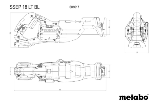 Picture of METABO Reciprocating/Sabre Saw, 18V Brushless with selectable Pendulum Stroke. 0 - 3000 rpm, 32 mm Blade Stroke, SSEP 18 LT BL - SKIN ONLY