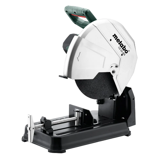Picture of METABO Metal Drop/Cut Off Saw 355mm, 2300W, Spindle Lock, Quick Clamping, Variable Mitre 15º to 45º, Swivel Cutting Guard, Cutting Depth Limiter, Bonus Cutting Disc, CS 22-355