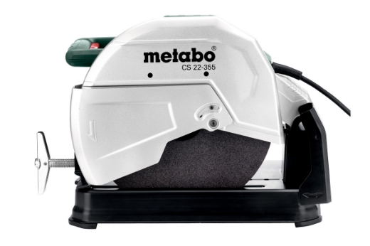 Picture of METABO Metal Drop/Cut Off Saw 355mm, 2300W, Spindle Lock, Quick Clamping, Variable Mitre 15º to 45º, Swivel Cutting Guard, Cutting Depth Limiter, Bonus Cutting Disc, CS 22-355