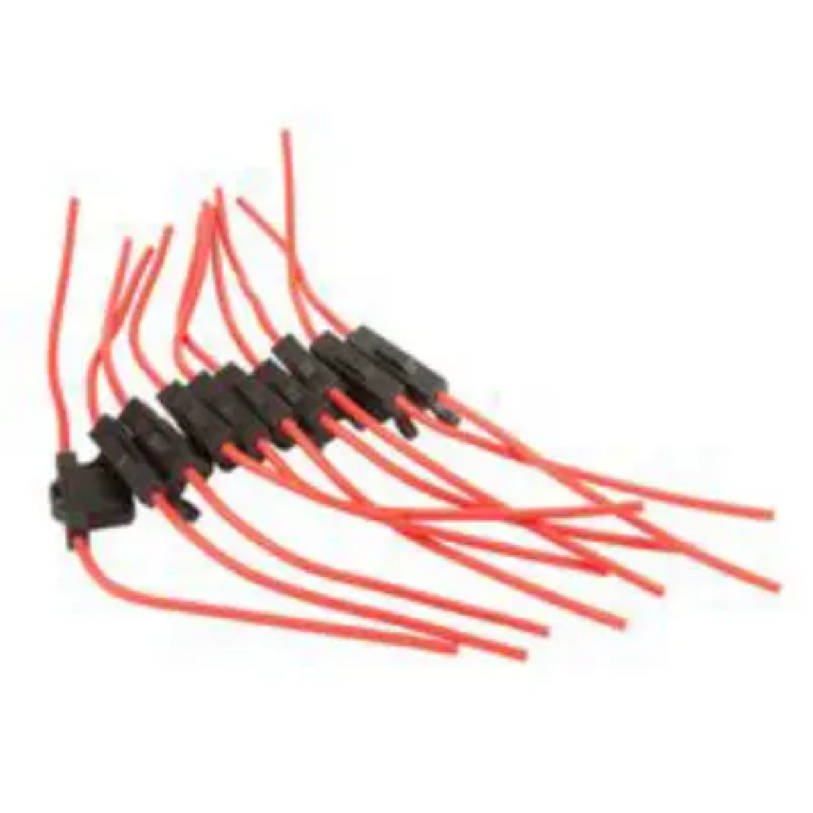 Picture of Fuse Holder Wedge/Blade In-line Weather Proof Black with 5mm Red Wire Single