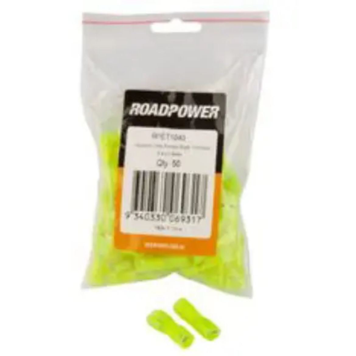 Picture of Crimp Terminal, Female Blade, Yellow Clear, 6.4 x 0.8mm, Pkt. 50 (Alt. QKC55)