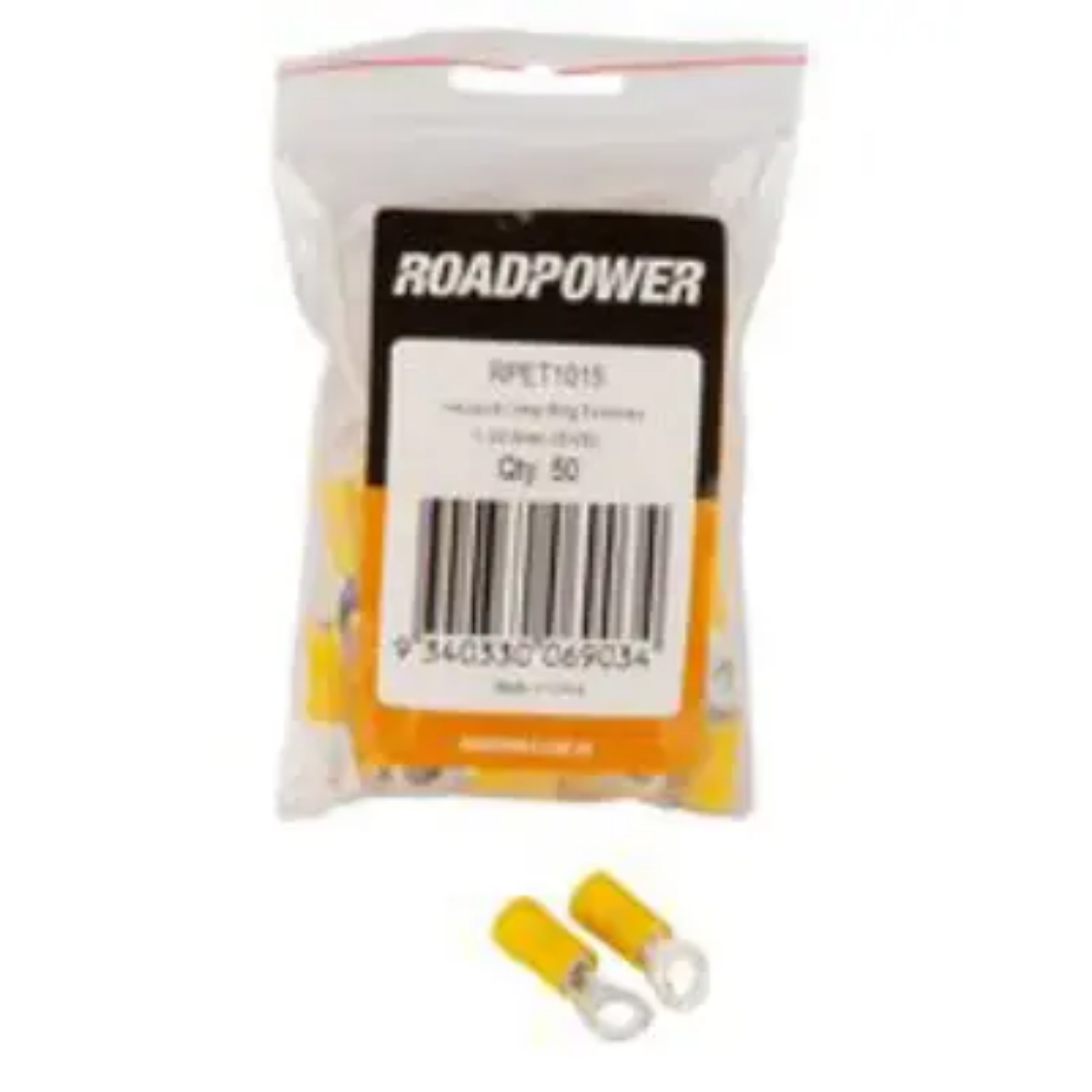 Picture of Crimp Terminal, Ring, Yellow, ID 5mm, Pkt.50 (Alt. QKC39)