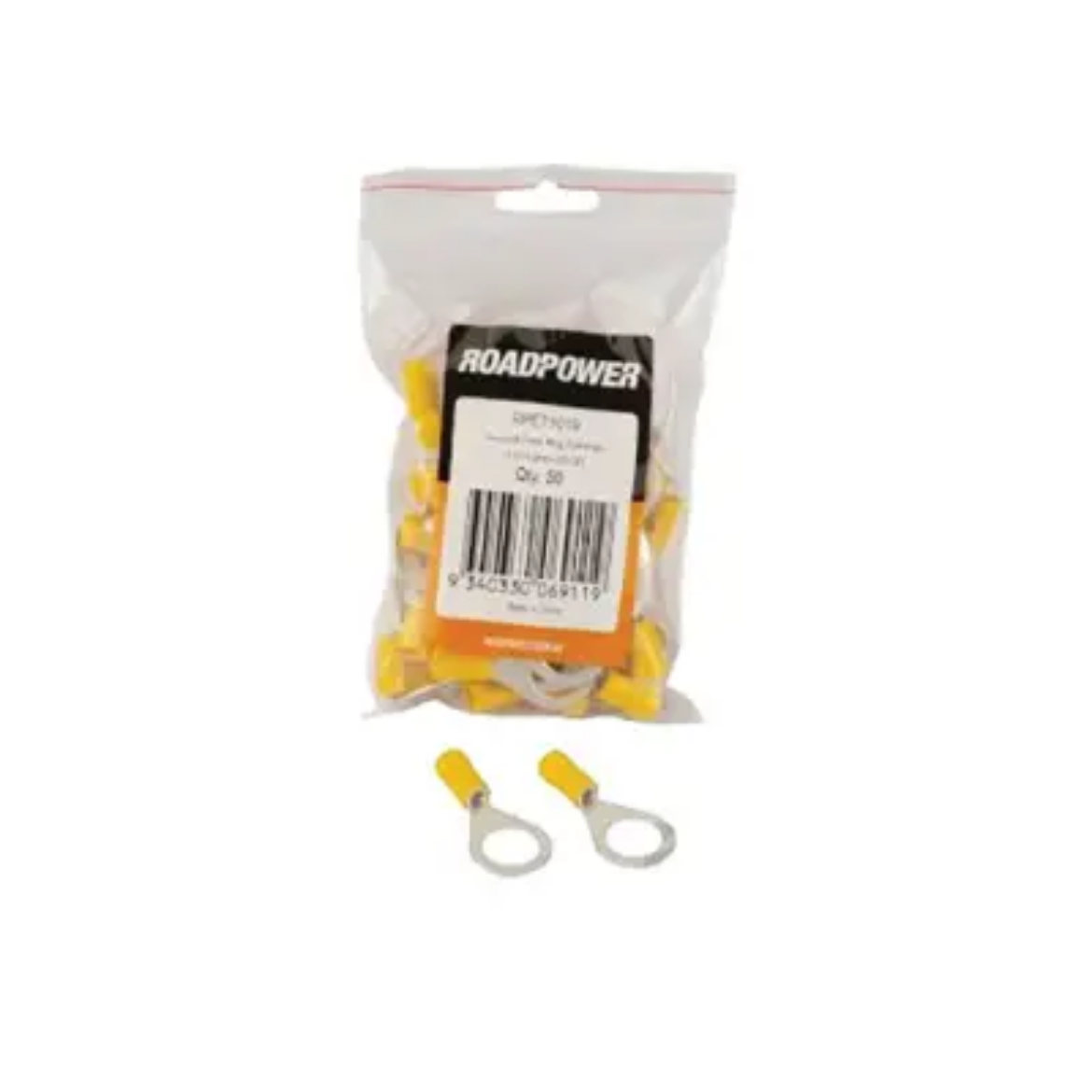 Picture of Crimp Terminal, Ring, Yellow, ID 12mm, Pkt.50 (Alt. QKC43-50)