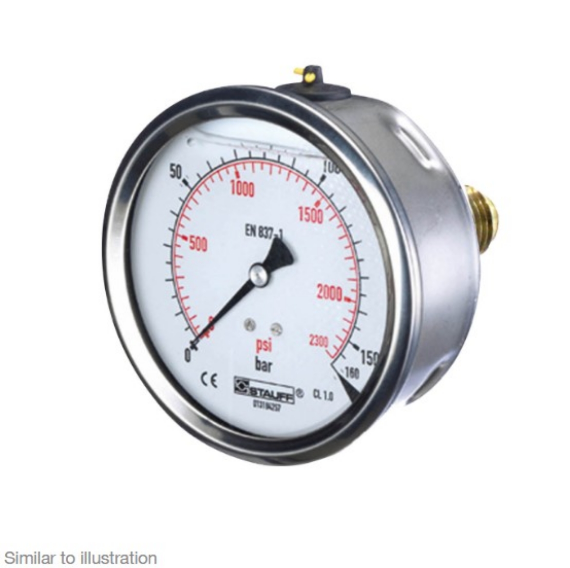Picture of Pressure Gauge, 63mm Rear Entry, 1000kpa/145psi, S/S Case, 1/4" BSP