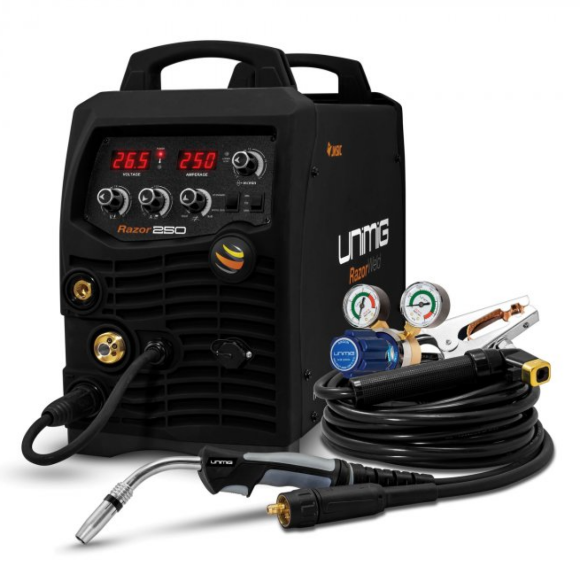 Picture of RAZOR 250 MIG/TIG/STICK WELDER, 15AMP or 32AMP (Recommended), SB24 BINZEL TORCH, DOES NOT COME WITH PLUG, 585x280x440mm