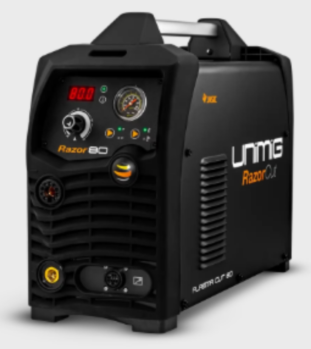 Picture of RAZOR CUT 80 PLASMA CUTTER BUNDLEBUNDLE CONTENTSRAZOR™ CUT 80 Plasma Cutter (KUPJRRW80)UNIMIG Auto Welding Goggles (U21001K)SC80 Plasma Torch Consumable Starter Kit (UMSK45)Plasma Cutter Air Filter (50500-12)