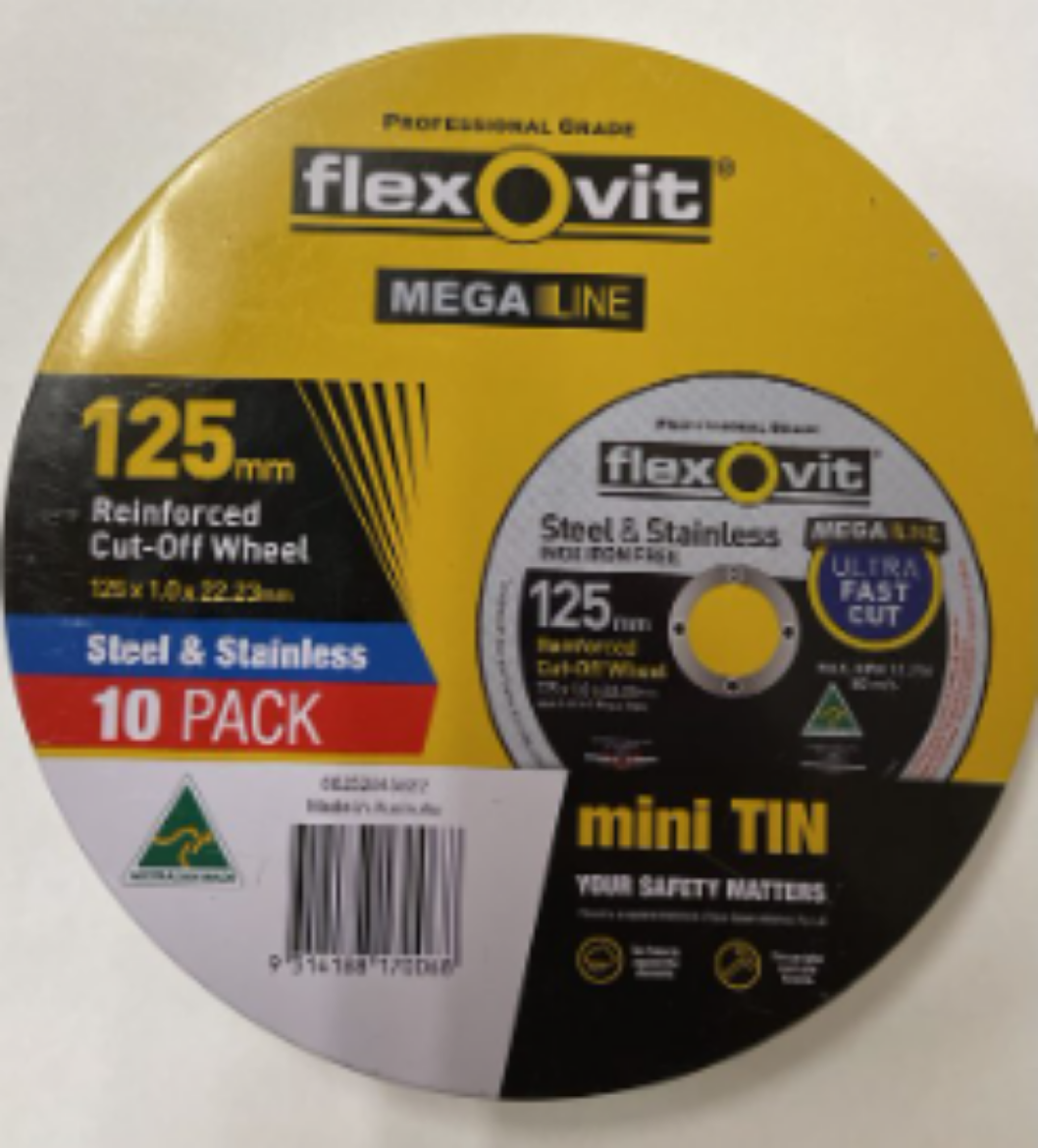 Picture of CUT OFF WHEEL 125 x 1.0 x 22.2mm, MEGA INOX, 10 Discs