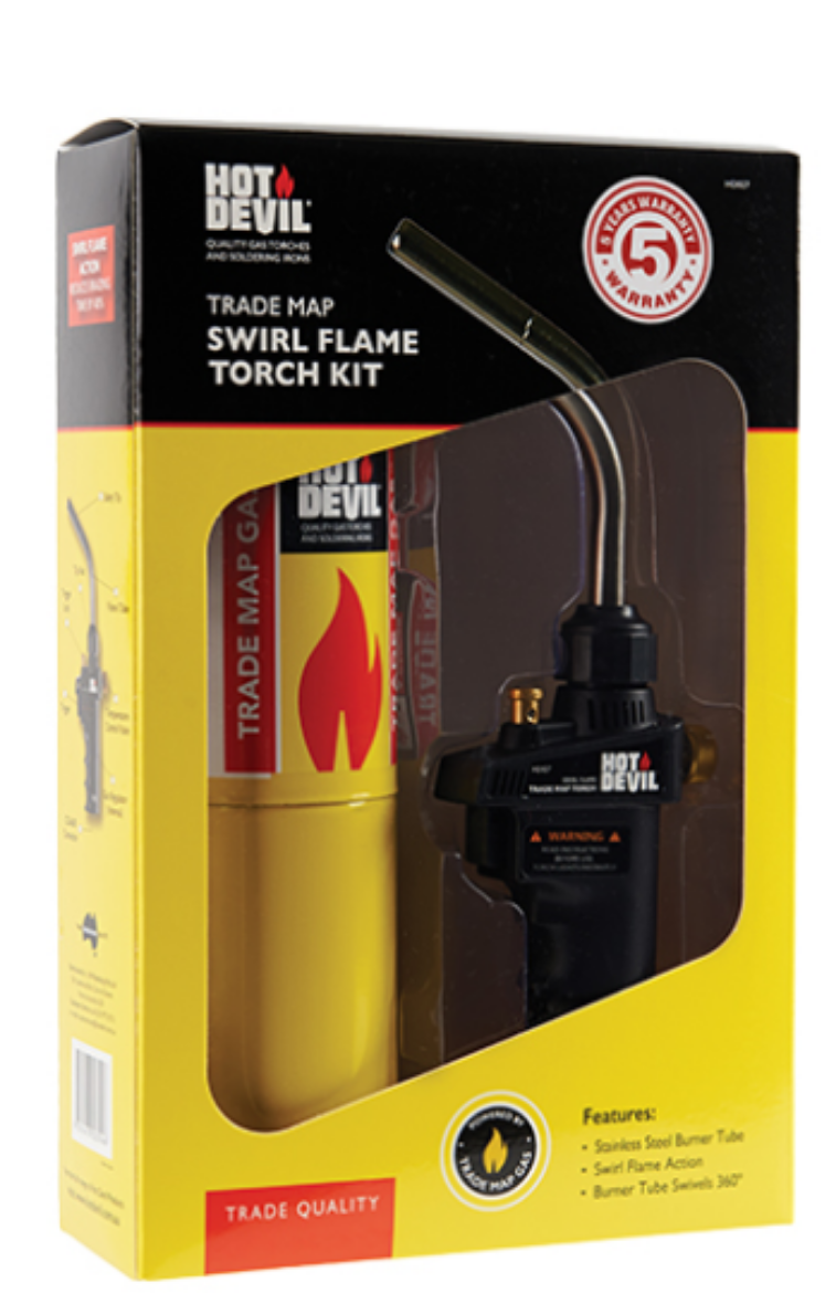 Picture of Trade Map Swirl Flame Torch Kit, Stainless  Burner Tube, Hot Devil