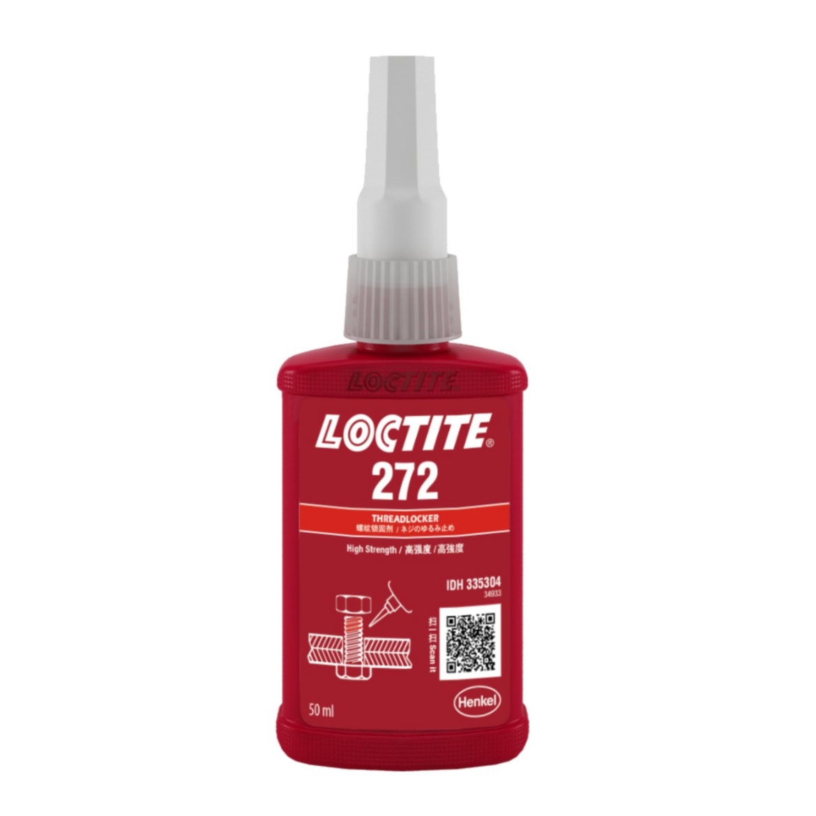 Picture of Loctite 272 Threadlocker - High Strenth - High Temp - Red - 50ml Bottle