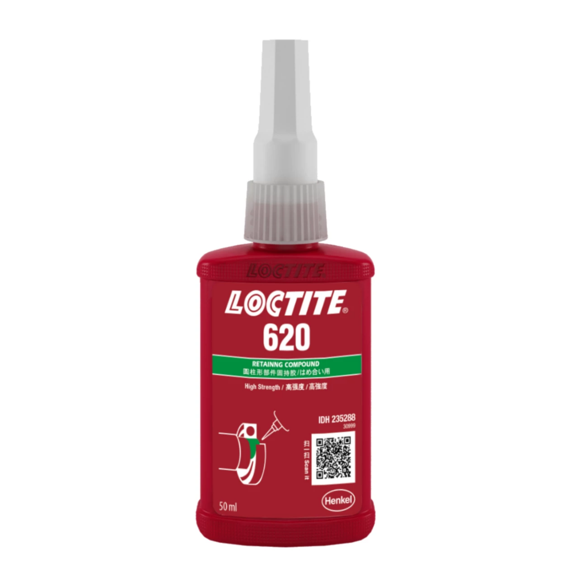 Picture of Loctite 620 Retaining Compound - High Strength - High Temp - 50ml Bottle