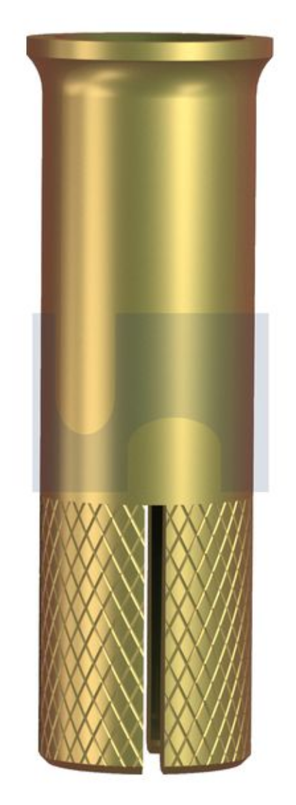 Picture of Drop-In Anchor with Lip, Metric, 12 x 50mm, Zinc Yellow, 20 Per Bag