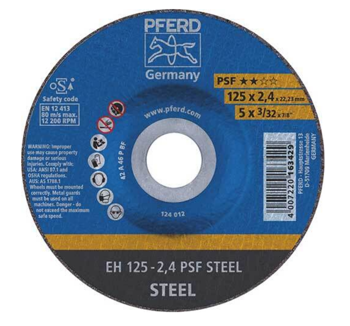 Picture of CUT-OFF WHEEL 5", EH 125-2,4 PSF STEEL, RAISED HUB