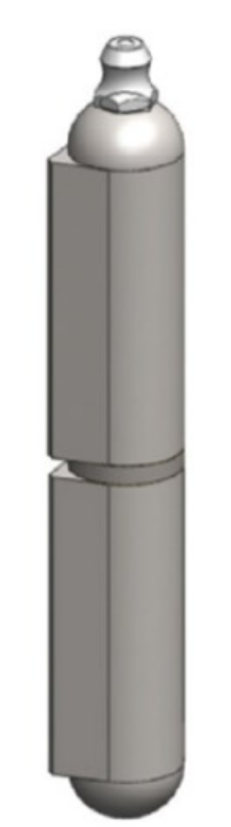 Picture of Bullet Hinge, Aluminium, 80mm long, Stainless Pin & Washer, Grease Nipple