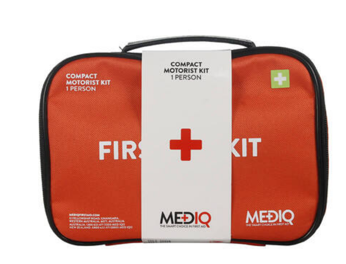 Picture of MEDIQ ESSENTIAL FIRST AID KIT COMPACT MOTORIST IN ORANGE SOFT PACK 1 PERSON