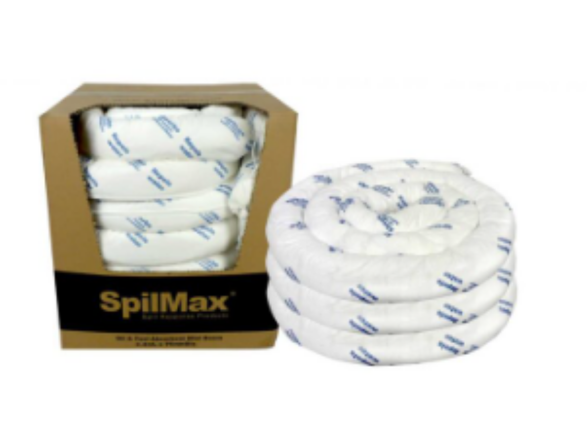 Picture of Spilmax Absorbent Mini Boom - Oil & Fuel, 1.2m x 75mm Diameter