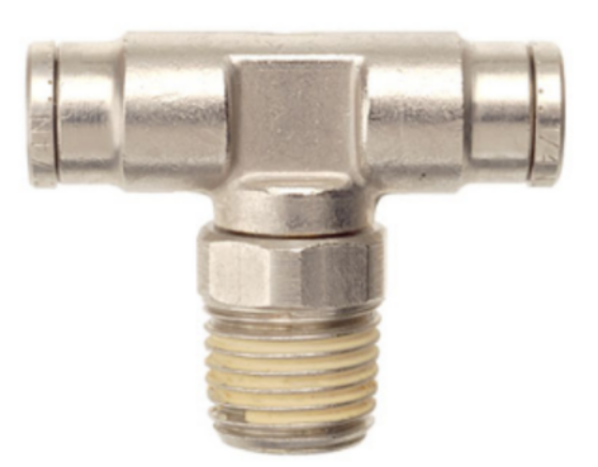 Picture of Male Branch Tee, NP Push Fit, 8mm x 3/8" BSP, Swivel