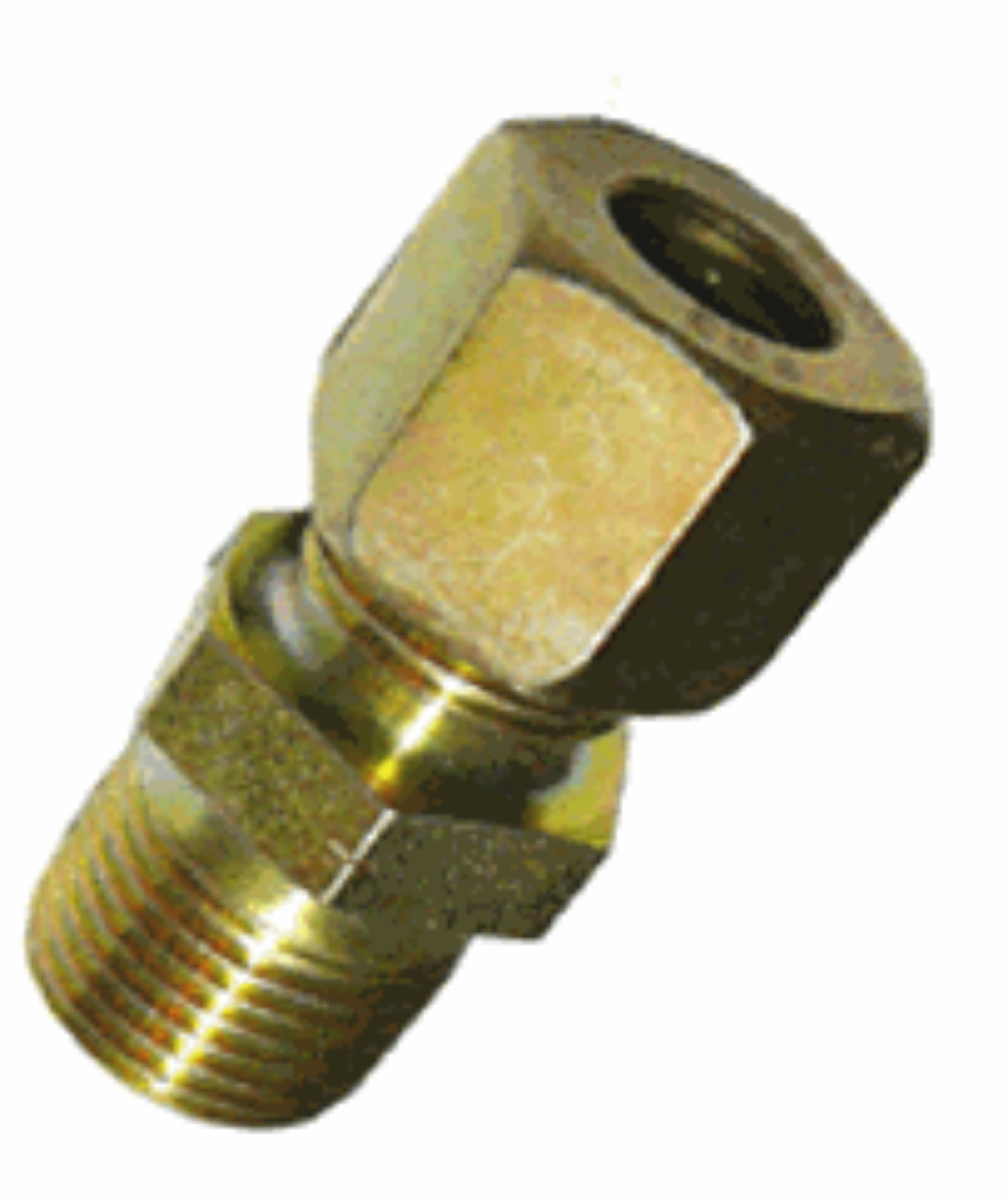 Picture of Male Connector, A/B Compression, 10mm x 3/8" NPT, Steel
