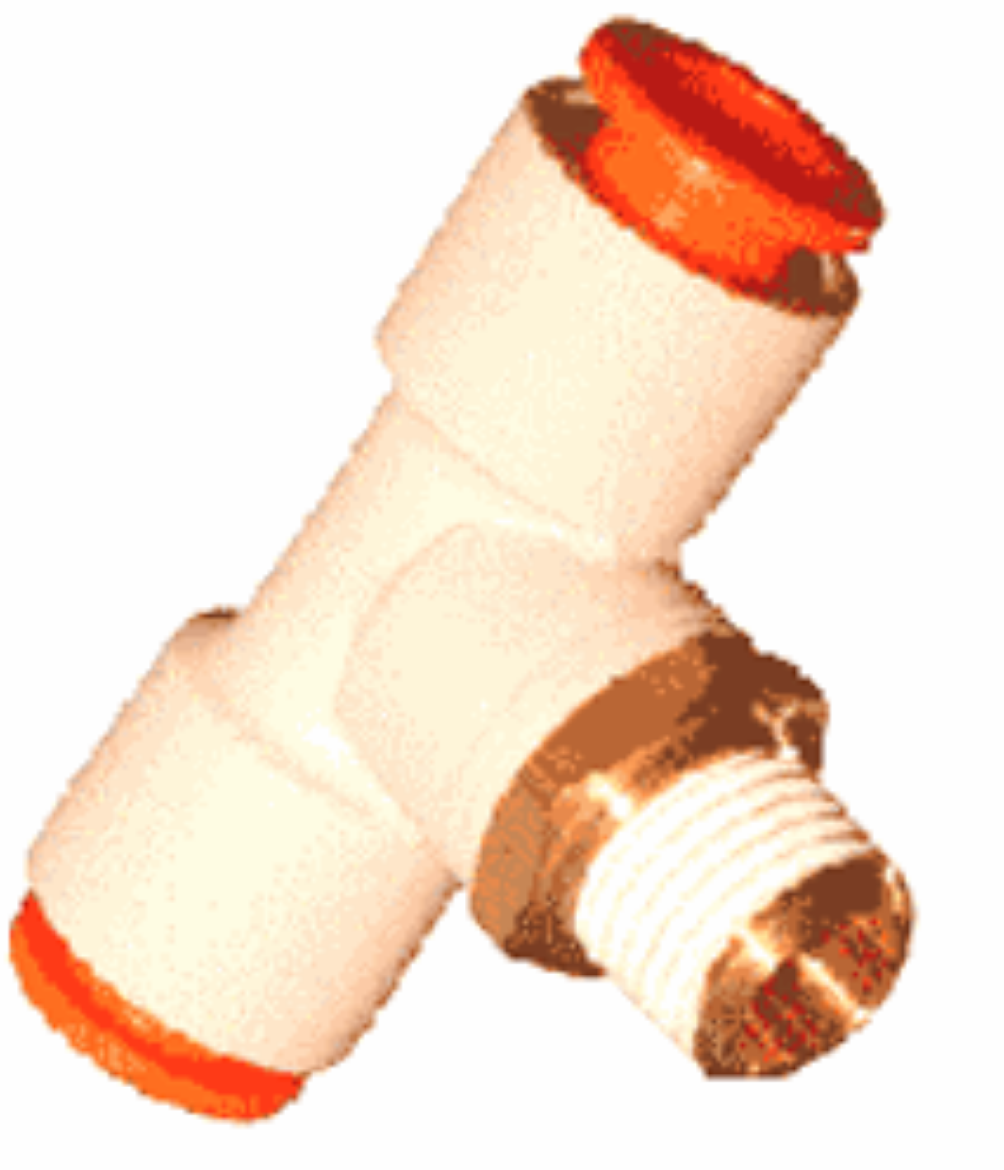 Picture of Male Branch Tee, Nylon/Brass Push Fit, 1/2" x 1/4" BSP